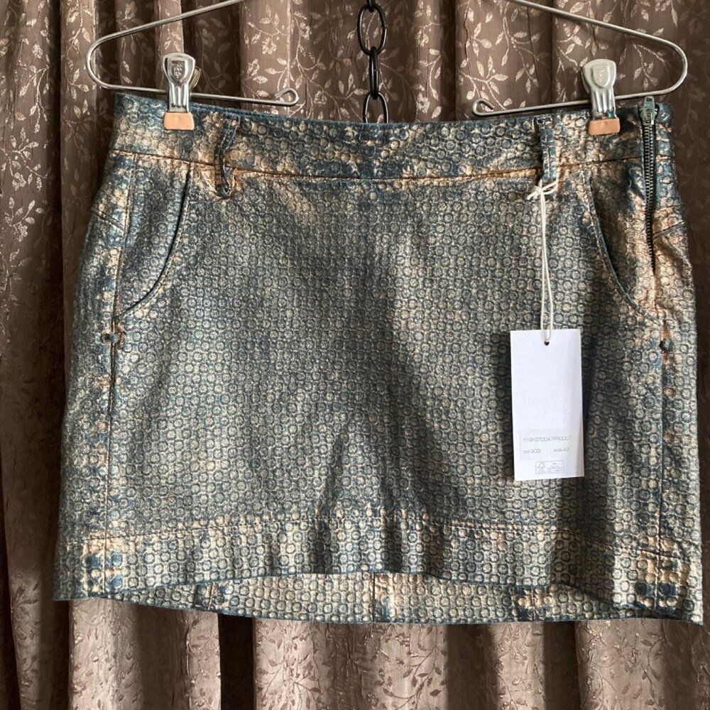 Patrizia Pepe Metallic Mini Skirt, NWT, size 42